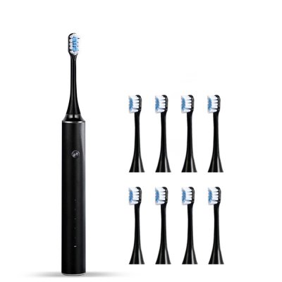 Steel USB Rechargeable Waterproof Washable Smart 5 Modes Travel Electric Toothbrush With Replacement 8 Brushes